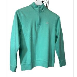 Vineyard Vines Kids Turquoise 4/4 zipper Pullover Sweatshirt
